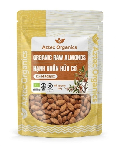 Aztec Organics - Hạnh nhân hữu cơ 200g
