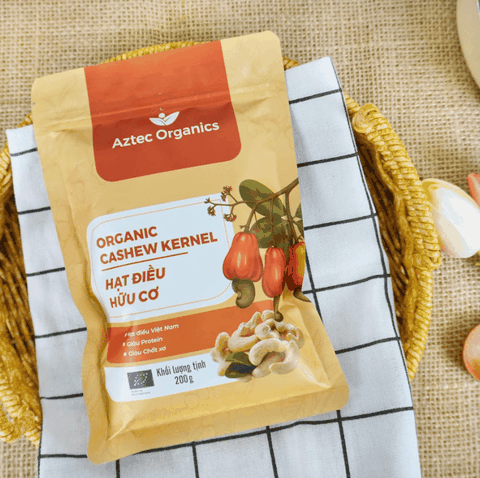 Aztec Organics - Hạt Điều Hữu Cơ 200g nhân nguyên