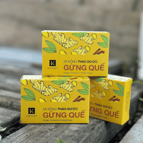 VIETKET - Xà Bông Tắm Thảo Dược Gừng Quế VIETKET 100g