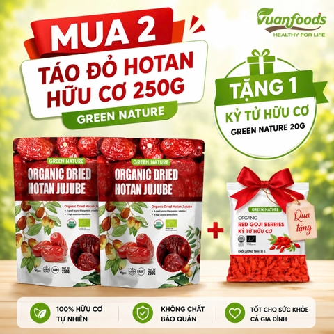 Green Nature - Táo Đỏ Hotan Hữu Cơ 250g
