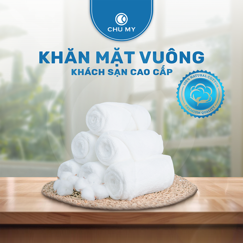 Khăn mặt vuông khách sạn 34x34cm - 60g