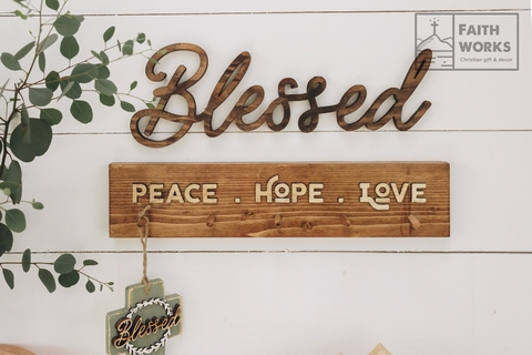 Blessed - Chữ gỗ