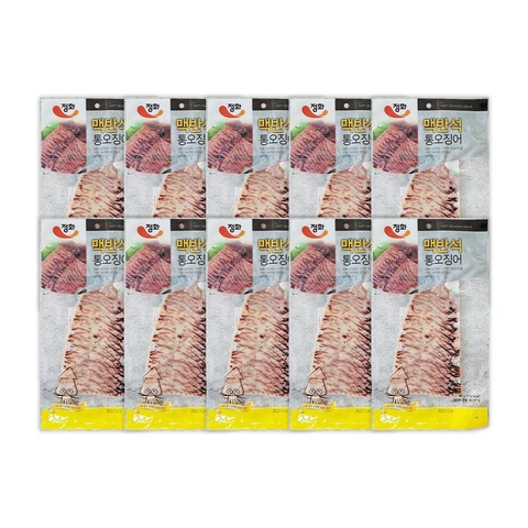 Mực sấy khô ăn liền nguyên con Jeonghwa 50g | 맥반석 통오징어 50g