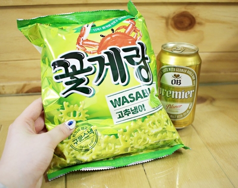 Bánh snack cua Binggrae vị truyền thống / wasabi 70g | 크라운 꽃게랑 오리지널맛 / 고추냉이 70g