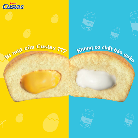 Bánh bông lan Custas nhân kem trứng/kem sữa 282g | 오리온 카스타드 오리지널/끼리크림치즈 138g