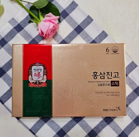 Tinh chất hồng sâm pha sẵn vị mật ong KGC Cheong Kwan Jang Honey Paste 10g x 30 gói | 홍삼진고 10g x 30포