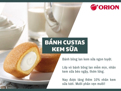 Bánh bông lan Custas nhân kem trứng/kem sữa 282g | 오리온 카스타드 오리지널/끼리크림치즈 138g