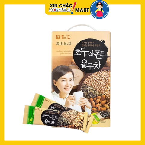 Bột ngũ cốc Damtuh vị óc chó, hạnh nhân, ý dĩ 18g*50 gói | 호두,아몬드,율무차 18g*50