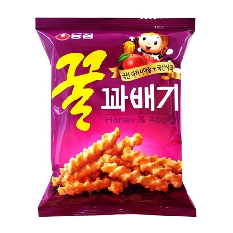 Bánh snack táo mật ong 90g [농심]꿀꽈배기 90g