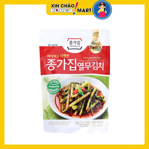 Kim chi lá củ cải Jongga 500g  | [종가집] 열무김치 500g