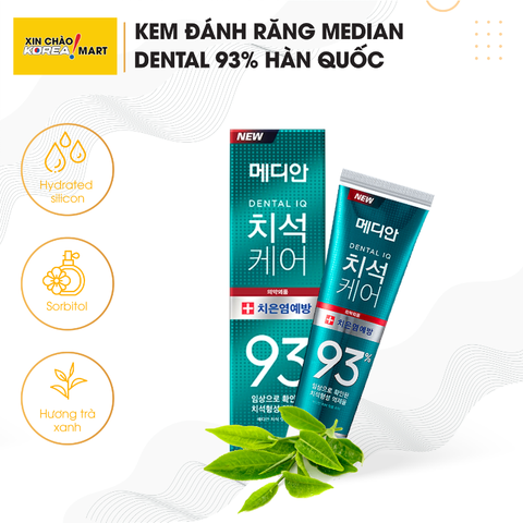 Kem đánh răng Median Dental IQ 93% Hàn Quốc 120g | 메디안 120g