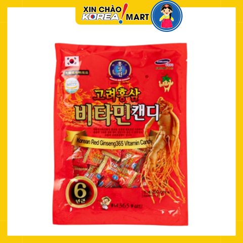 Kẹo hồng sâm có đường 365 vitamin 200g | 고려비타민캔디 200g