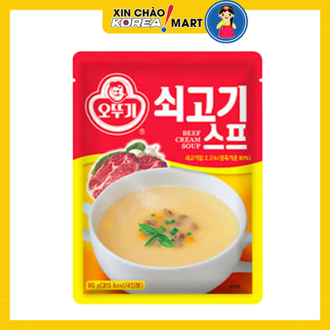 Súp kem thịt bò Beef Cream Soup Ottogi 80g | 오뚜기 쇠고기 스프 80g