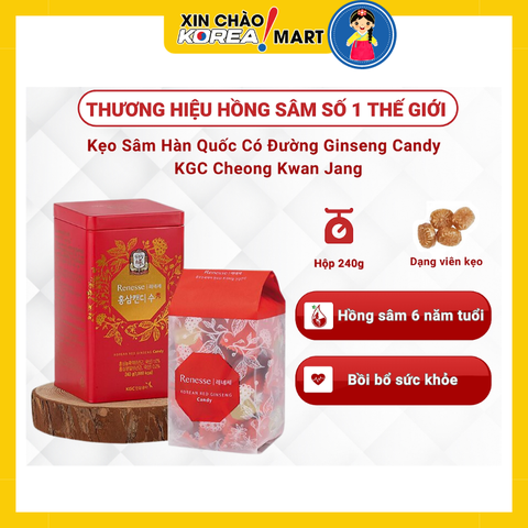 Kẹo hồng sâm có đường KGC Cheong Kwan Jang 240g | 홍삼캔디 수 240g