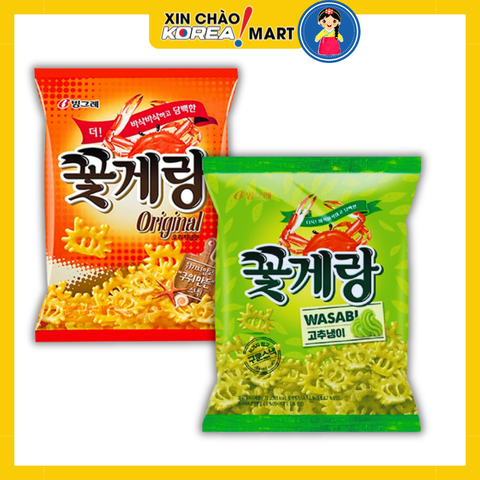 Bánh snack cua Binggrae vị truyền thống / wasabi 70g | 크라운 꽃게랑 오리지널맛 / 고추냉이 70g