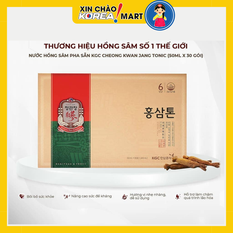 Nước hồng sâm pha sẵn KGC Cheong Kwan Jang Tonic 50ml x 30 gói | 홍삼톤 50ml x 30포