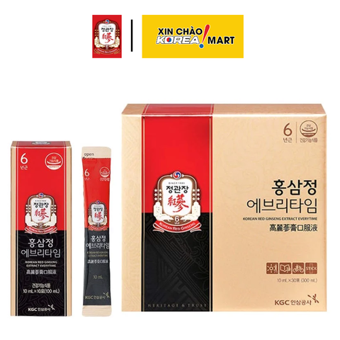 Nước hồng sâm Everytime 10ml*30 gói | 정관장 홍삼정 에브리타임 10ml*30포