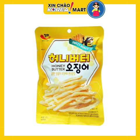 Khô mực tẩm bơ mật ong Jeonghwa 30g | 냉장-정화 허니버터오징어 30g