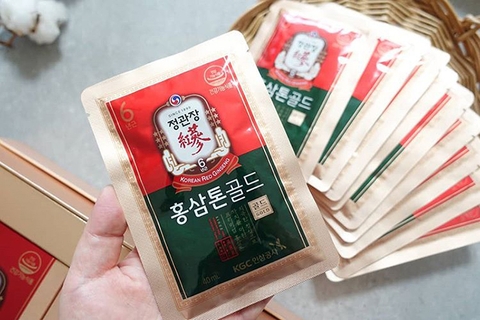 Nước hồng sâm pha sẵn KGC Cheong Kwan Jang Tonic Gold 40ml x 30 gói | 홍삼톤골드 40ml x 30포