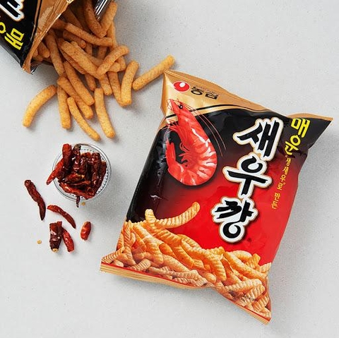 Bánh snack tôm cay Hàn Quốc 90g | 매운새우깡 90g