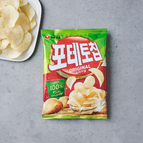 Bánh snack khoai tây truyền thống Nongshim Hàn Quốc 60g | 칩포테토오리지널 60g