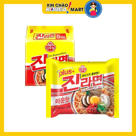 Mì Jin trứng cay Ottogi Hàn Quốc 120g*5 gói | 진라면 매운맛 120g*5 개입