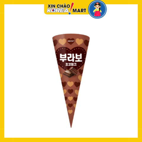 Kem ốc quế Bravocone Choco Chunk Mild 150ml
