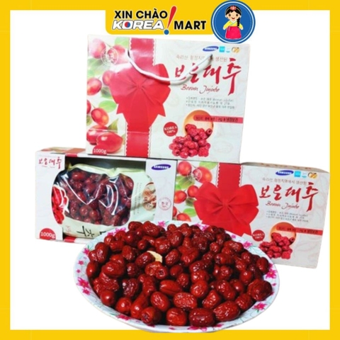 Táo Đỏ Sấy Khô Samsung Boeun Jujube Hàn Quốc Hộp Nơ 1kg