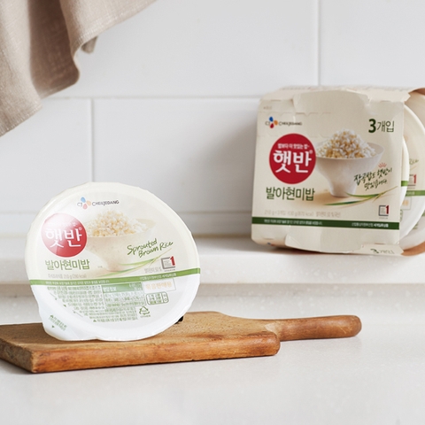 Cơm gạo mầm lốc CJ 210g x 3 hộp | 햇반 발아현미밥 210g 3 번들