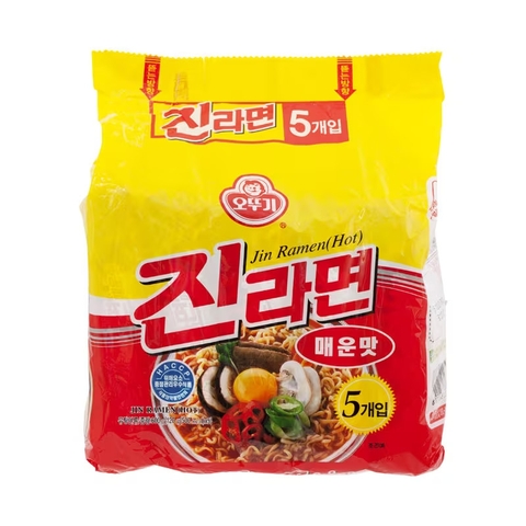 Mì Jin trứng cay Ottogi Hàn Quốc 120g*5 gói | 진라면 매운맛 120g*5 개입