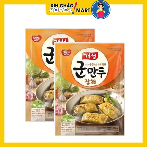 Bánh Mandu chiên Dongwon nhân miến trộn 600g*2 gói | 동원 개성교자만두고기 600g*2봉지