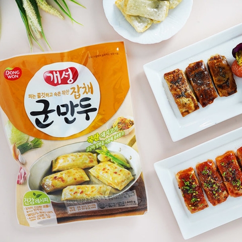 Bánh Mandu chiên Dongwon nhân miến trộn 600g*2 gói | 동원 개성교자만두고기 600g*2봉지