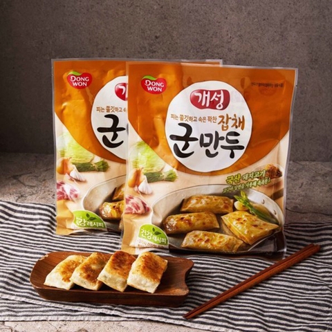 Bánh Mandu chiên Dongwon nhân miến trộn 600g*2 gói | 동원 개성교자만두고기 600g*2봉지