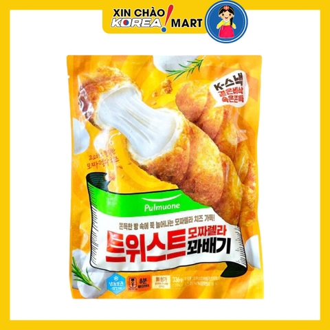 Bánh quẩy xoắn Pulmuone nhân phô mai mozzarella 336g | 트위스트 모짜렐라 꽈배기 336g