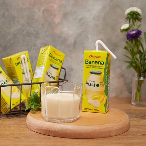 Sữa tiệt trùng Binggrae vị chuối 200ml | 빙그레 바나나우유 200ml