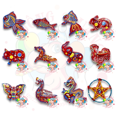 Đèn giấy kiếng khung nhựa mini loại 2 (12 mẫu)