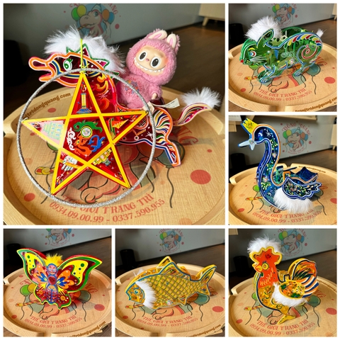 Đèn Trung thu giấy kiếng khung nhựa lớn 25cm