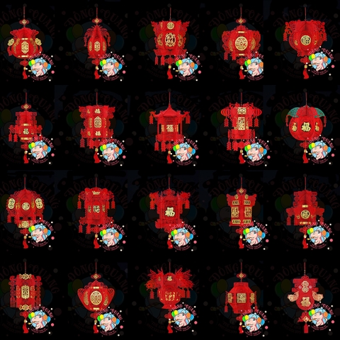 Lồng đèn nỉ Tết (21 mẫu)