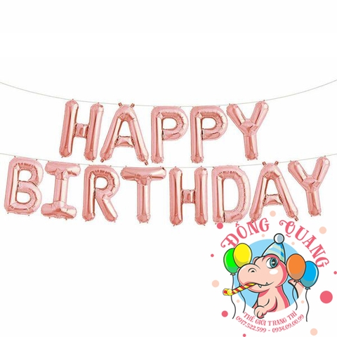 Bong bóng chữ Happy birthday (chữ mỏng - 11 mẫu)