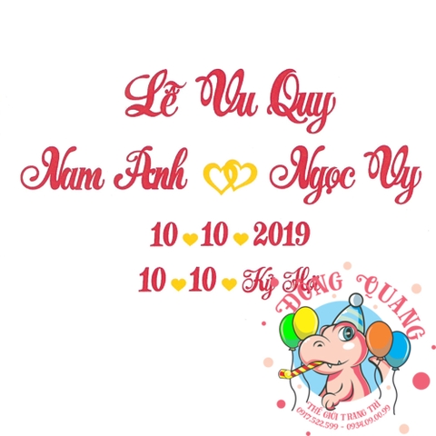 Chữ cưới xốp (mẫu chữ hoa)