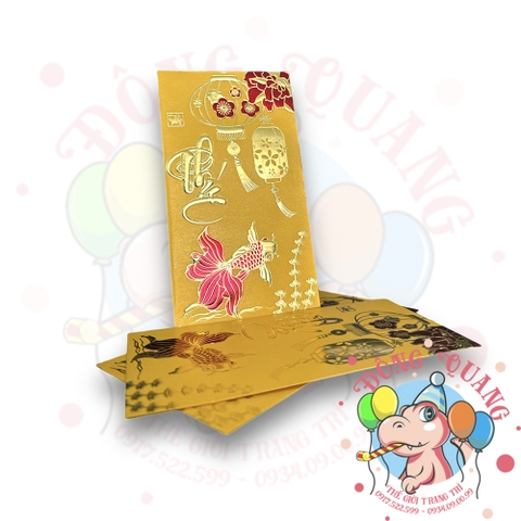 Set 6 bao lì xì vàng may mắn (bản dài)
