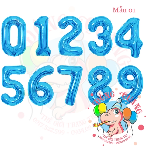 Bong bóng nhôm số (40/80/100cm) - màu pastel