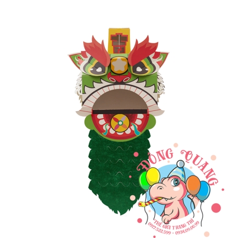 Đầu lân giấy lắp ráp thủ công (mẫu 2)