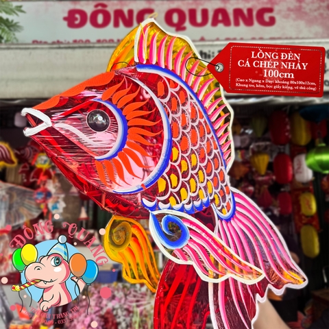 Đèn Trung thu Cá chép nhảy giấy kiếng (cỡ lớn)