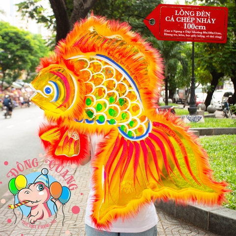 Đèn Trung thu Cá chép nhảy giấy kiếng (cỡ lớn)