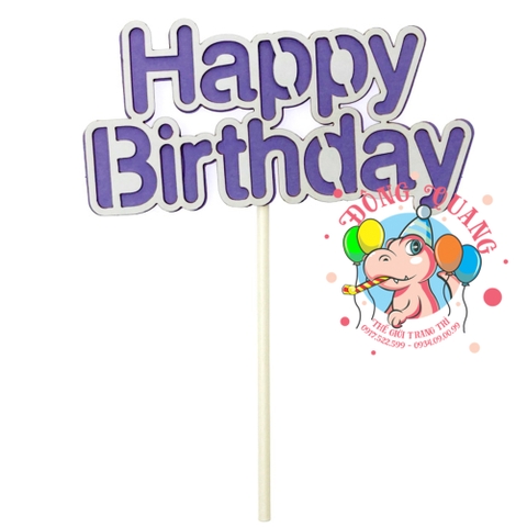 Topper bánh kem Happy Birthday 1