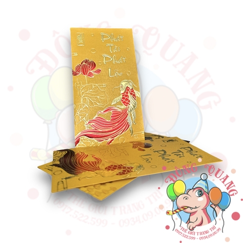 Set 6 bao lì xì vàng may mắn (bản dài)