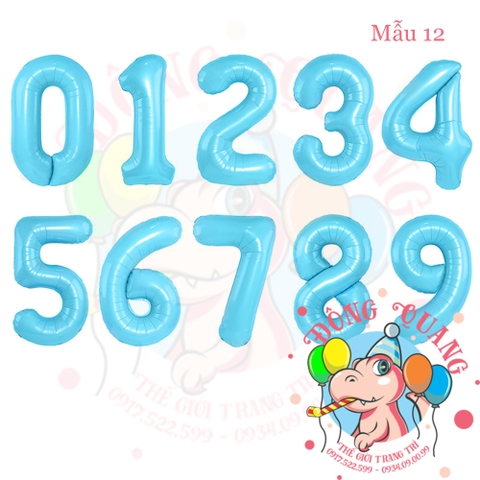 Bong bóng nhôm số (40/80/100cm) - màu pastel