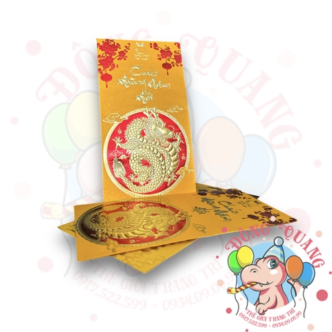 Set 6 bao lì xì vàng may mắn (bản dài)