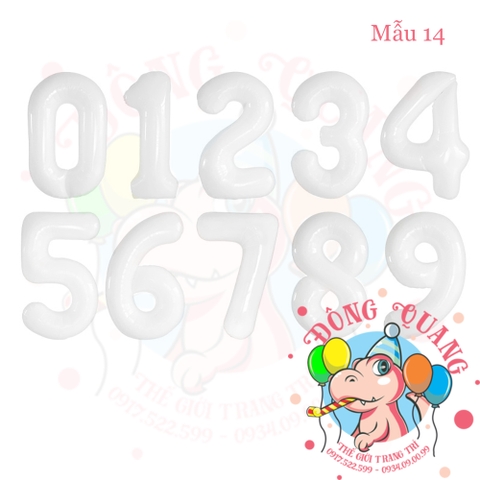 Bong bóng nhôm số (40/80/100cm) - màu pastel